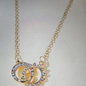 Elegant Gold and Silver Crystal Necklace